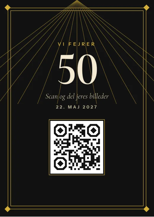 Designet Art deco med QR-kode