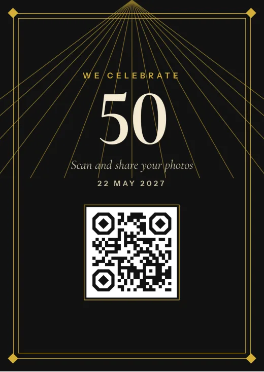 The Art deco design with a QR code