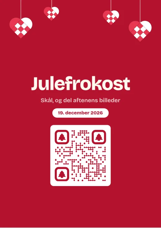 Designet Julefrokost med QR-kode