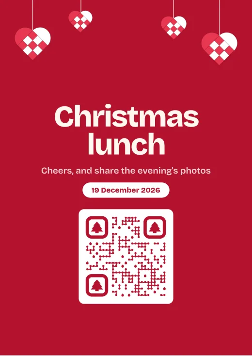 The Christmas lunch design with a QR code