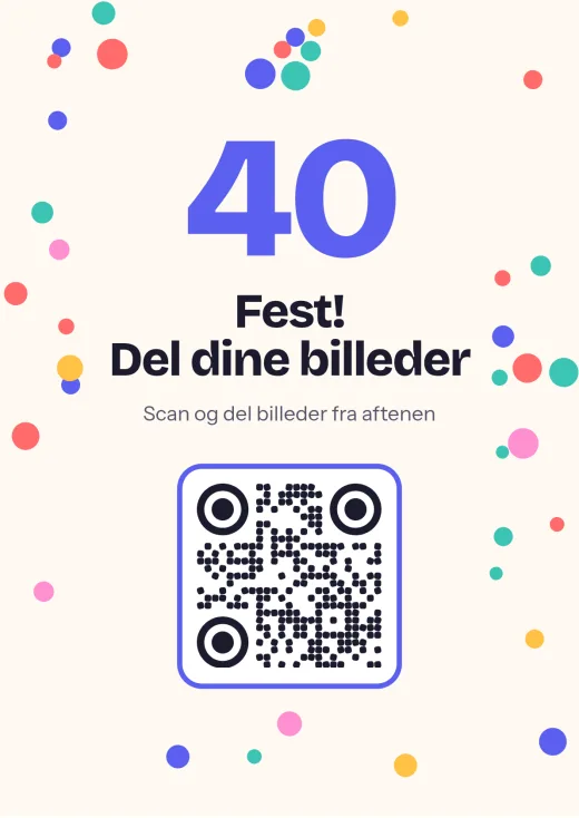 Designet Konfetti med QR-kode