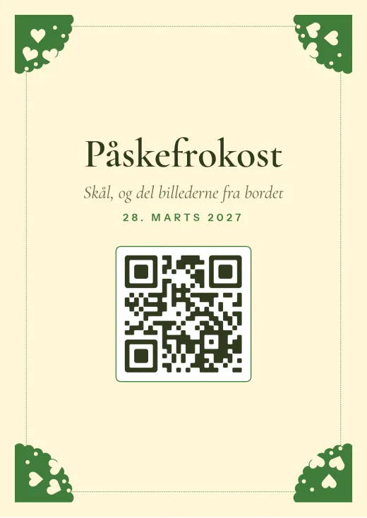 Designet Påskefrokost med QR-kode