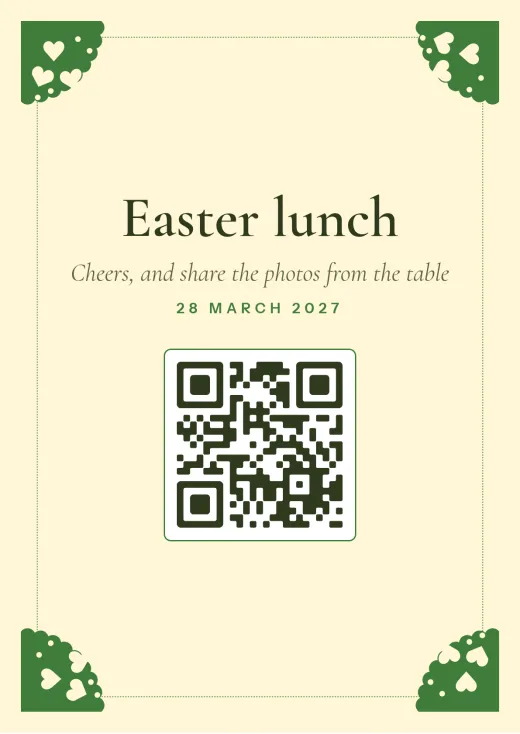 The Easter lunch design with a QR code