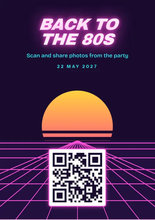 The 80s design with a QR code