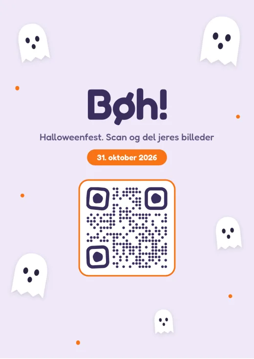 Designet Små spøgelser med QR-kode