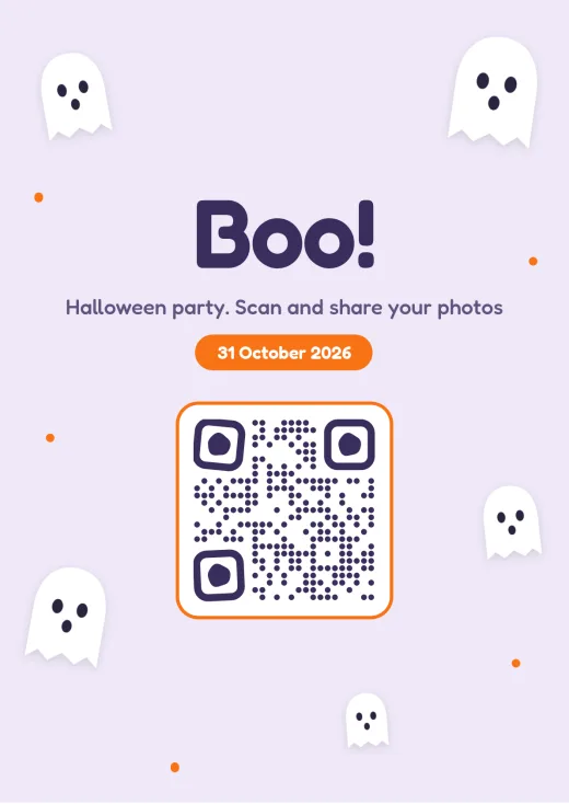 The Little ghosts design with a QR code