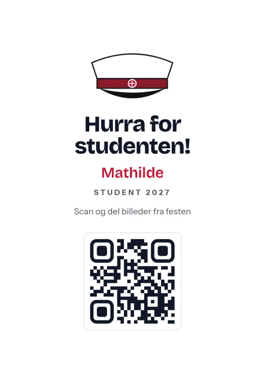 Designet Student med QR-kode