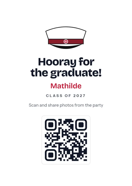 The Graduate design with a QR code