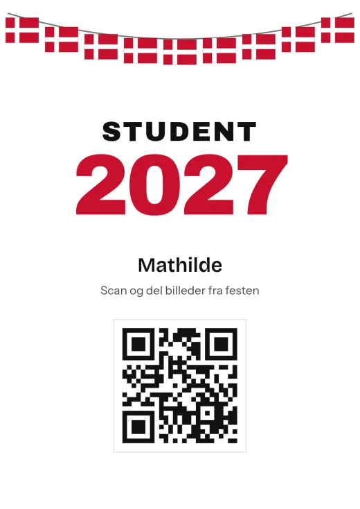 Designet Studenterfest med QR-kode