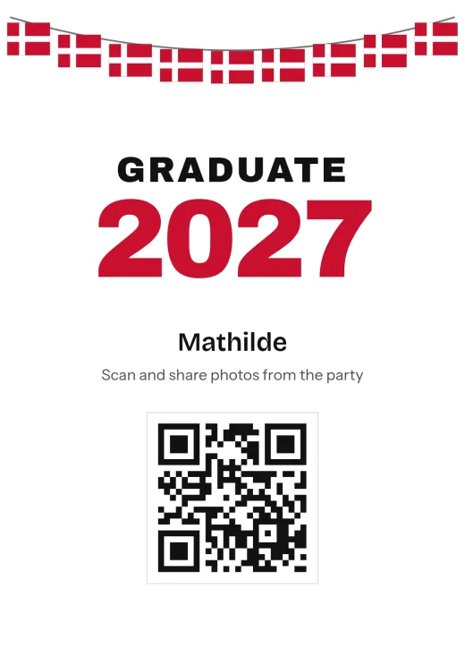 The Graduation party design with a QR code
