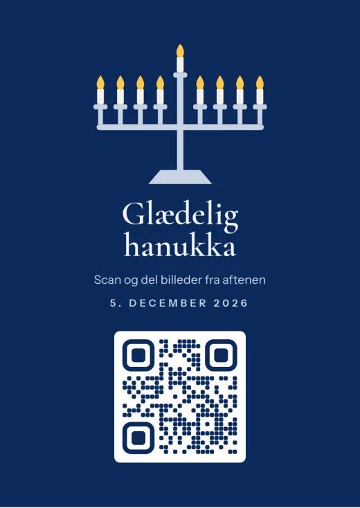 Designet Hanukka med QR-kode