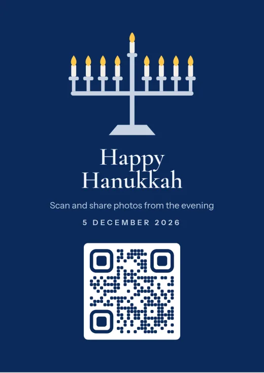 The Hanukkah design with a QR code