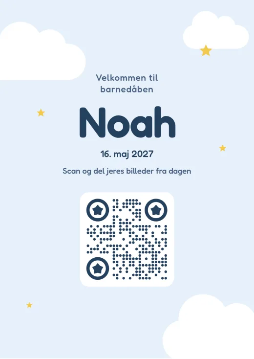 Designet Lille stjerne med QR-kode