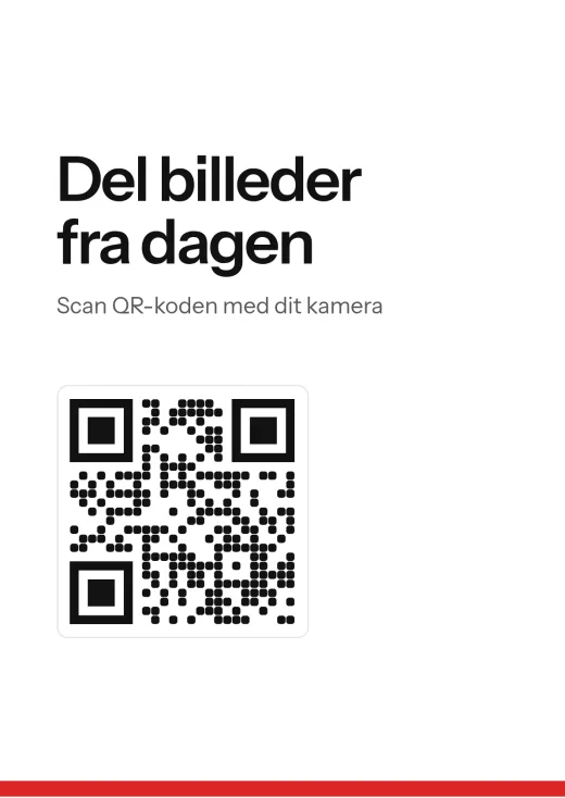 Designet Minimal med QR-kode