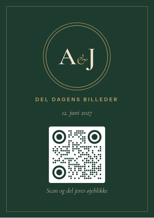 Designet Monogram med QR-kode