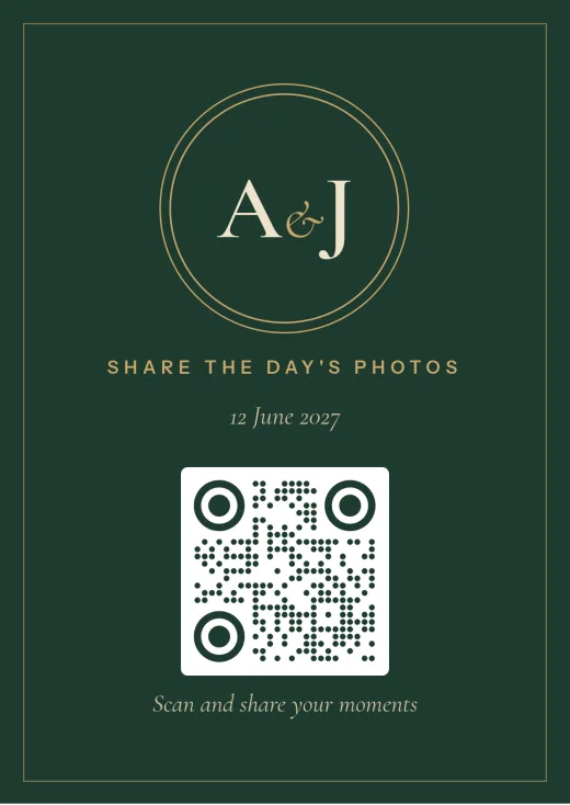 The Monogram design with a QR code