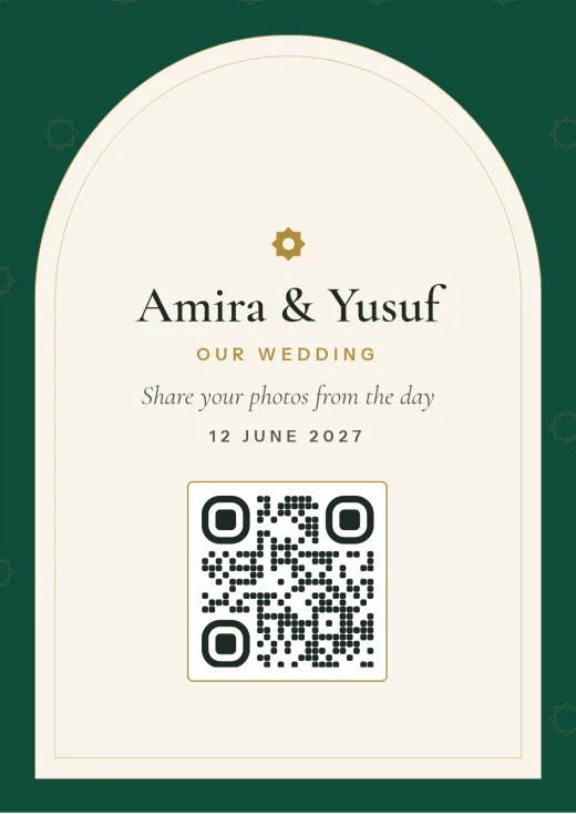 The Nikah design with a QR code
