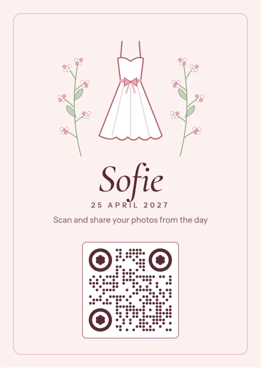 The Peony design with a QR code