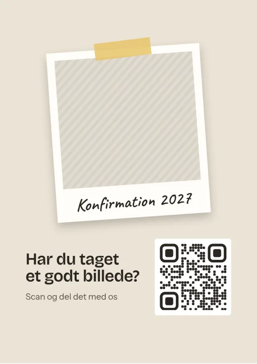 Designet Polaroid med QR-kode