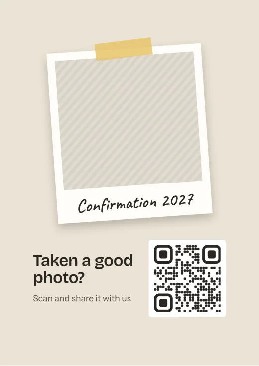 The Polaroid design with a QR code