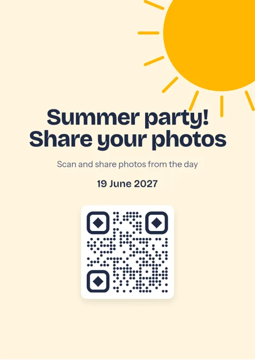 The Summer party design with a QR code