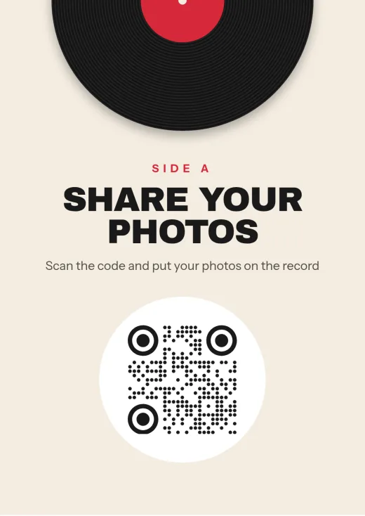 The Vinyl design with a QR code